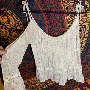 Extremely cute tie string top of shoulder blouse